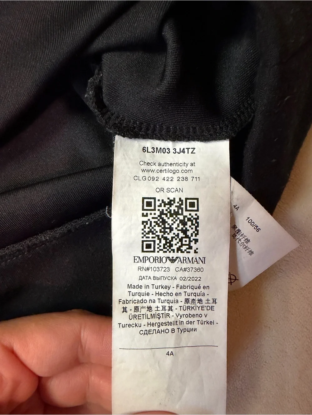 Emporio Armani Black Crewneck
